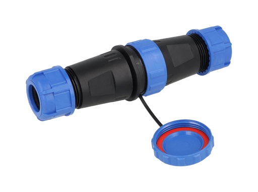 [TP-SP28-S19P] TP-SP28-S19P — CONECTORES EXTENSION/RECTO (PAR) 19PIN, IMPERMEABLES IP68, 5A/250VCA, DIAMETRO DE BARRENO 28mm, PIN COBRE CHAPEADO EN DORADO/PLATEADO