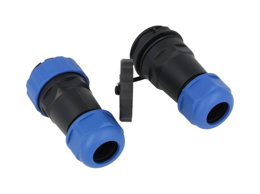 [TP-SP28-S24P] TP-SP28-S24P — CONECTORES EXTENSION/RECTO (PAR) 24PIN, IMPERMEABLES IP68, 5A/250VCA, DIAMETRO DE BARRENO 28mm, PIN COBRE CHAPEADO EN DORADO/PLATEADO