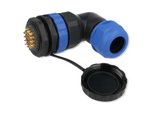 [TP-SP28-AP24P] TP-SP28-AP24P — CONECTORES PANEL/ANGULO (PAR) 24PIN, IMPPERMEABLES IP68, 5A/250VCA, DIAMETRO DE BARRENO 28mm, PIN COBRE CHAPEADO EN DORADO/PLATEADO