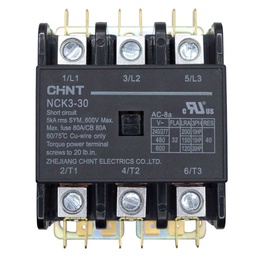 [NCK3-30A/3-110V] NCK3-30A/3-110V — CONTACTOR PARA AIRE ACONDICIONADO 3X30A/110VCA DE BOBINA