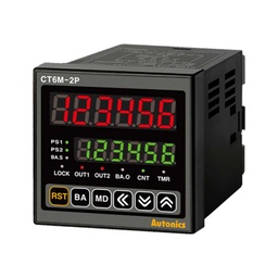 [CT6M-2P4] CT6M-2P4 — CONTADOR TIMER, 100-240VCA 72X72mm 6D 2RELAY 2 SALIDAS NPN