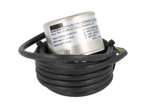 [PRID50-360] PRID50-360 — ENCODER INCREMENTAL F8mm, 360PPR, D50mm, SALIDA LINEAR DRIVER, ALIMENTACION 5-24VCD, SALIDAS A, B, Z Y ABZ INVERTIDAS, CUERPO ALUMINIO, CABLE 2.5 METROS 