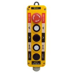 [TP-COBE-4B] TP-COBE-4B — ESTACION COLGANTE DE BOTONES, 4NA + 1NC, PULSADOR DE EMERGENCIA, 10 (6) A/400V, 2 BLANCOS, 2 NEGROS, 10A/660VAC *NO SON A PRUEBA DE EXPLOSION*