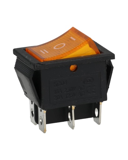 [TP-321-2T-Y] TP-321-2T-Y — INTERRUPTOR 2P2T AMARILLO ON-OFF-ON, 6 TERMINALES