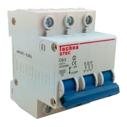 [3C63] 3C63 — INTERRUPTOR MINIATURA 3P 63AMP 440VCA PARA RIEL CURVA C