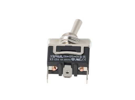 [XT-13A] XT-13A — INTERRUPTORES DE PALANCA 3 TERMINALES Posiciones: ON-OFF-ON Capacidad: 20/15A 125/277VAC 