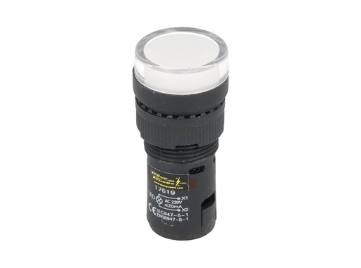 [TP-LI16-W] TP-LI16-W — LAMPARA PILOTO LED BLANCO 16mm 220VCA*NO SON A PRUEBA DE EXPLOSION*
