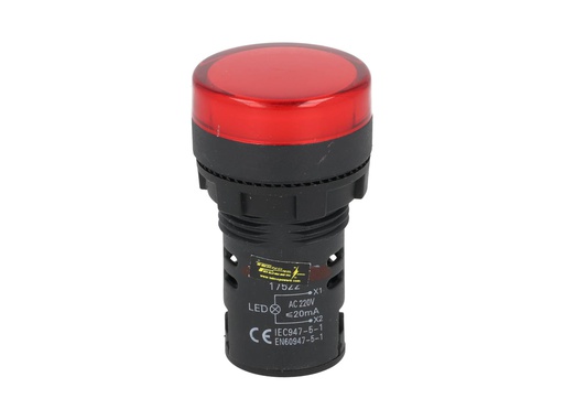 [TP-LI22-R] TP-LI22-R — LAMPARA PILOTO LED ROJO 22mm 220VCA PLASTICO *NO SON A PRUEBA DE EXPLOSION*