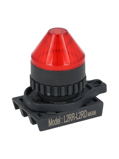 [L2RR-L2R] L2RR-L2R — LAMPARA PILOTO LED ROJO 22mm, TIPO PUNTA, 