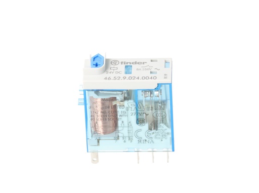 [465290240040] 465290240040 — MINI-RELE INDUSTRIAL 24VCD 2P2T 8-16AMP