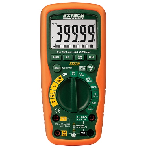 [EX530] EX530 — MULTIMETRO USO INDUSTRIAL, RMS, A PRUEBA DE AGUA NORMA IP67, ALTA PRECISION