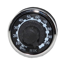 [BPR01K] BPR01K — POTENCIOMETRO 22mm 1K OHMS 1.5WATTS CON PERILLA GRADUADA, TOLERANCIA 10%, RESISTENCIA DE AISLAMIENTO MIN 10M OHMS (500VCD) 38.70MA