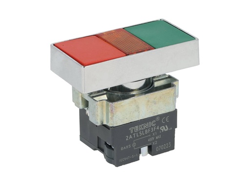 [2ATL5LBF3F4-400] 2ATL5LBF3F4-400 — PULSADOR ILUMINADO DOBLE TECLA (NO INCLUYE LED AMBAR, MCB9524