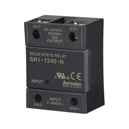 [SR1-1240-N] SR1-1240-N — RELEVADOR ESTADO SOLIDO 24-240VAC, ENTRADA 4-30VDC, 40A CRUCE EN CERO, MONTAJE DISIPADOR O PANEL.