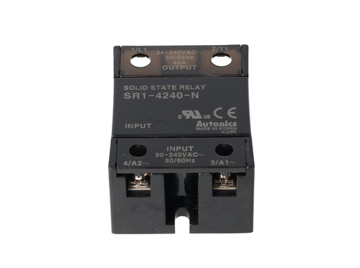 [SR1-4240-N] SR1-4240-N — RELEVADOR ESTADO SOLIDO 24-240VAC, ENTRADA 90-240VAC, 40A, CRUCE EN CERO, MONTAJE SISIPADOR O PLACA