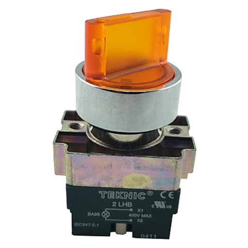 [2ASL5LB-3-400] 2ASL5LB-3-400 — SELECTOR ILUMINADO 3POS.FIJASNO INCLUYE LED 6, 12, 24, 48, 110, 230VCA/CD #MCB95*** (***=V) 