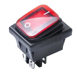 [TP-T85-RL] TP-T85-RL — SWITCH ILUMINADO ROJO 2P1T LED, 110VCA, 30A/250VCA, IP67, SELLADO, 30X22mm