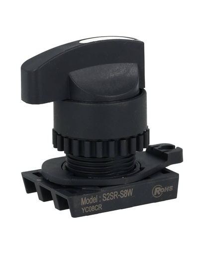 [S2SR-S8W] S2SR-S8W — SWITCH SELECTOR BLANCO MANIJA LARGA, 22mm, 3 POSICIONES MANTENIDO