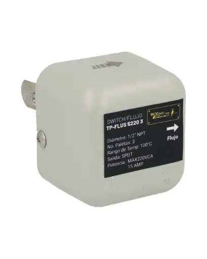 [TP-FLUS-5220 3] TP-FLUS-5220 3 — SWITCH/FLUJO 1/2 NPT 15AMP./220VCA, 3 PALETAS PRESION 10BAR, 