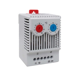 [TP-TS-60CO] TP-TS-60CO — TERMOSTATO DOBLE PARA TABLERO 0 A 60°C,  (CALEFACTOR + VENTILADOR Rango: 0 - +60°C Contacto: NO + NC Capacidad: 10 (2) A / 250VAC Montaje: Riel Din 35mm Dimensiones: 67 x 50 x 46mm 