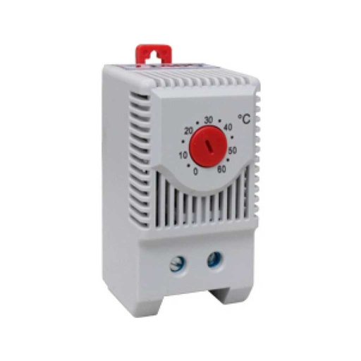 [TP-TS-60O] TP-TS-60O — TERMOSTATO MONTAJE EN RIEL 0 A 60ªC IP20Rango: 0 - +60°C Contacto: NO Capacidad: 10 (2) A / 250VAC Montaje: Riel Din 35mm Dimensiones: 60 x 33 x 43mm.