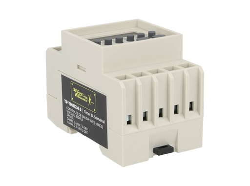 [TP-TM812M-2] TP-TM812M-2 — TIMER D SEMANAL, 220VCA, 2 CANALES, 4/ON-OFF, 3/ON-OFF, 15AMP.BAT.RESP.38H, DIN RIEL