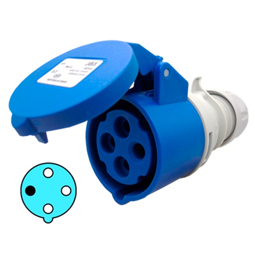 [K41S20] K41S20 — TOMA TIPO GLANDULA 16AMP 220-250V 3P+TPROTECCION IP44