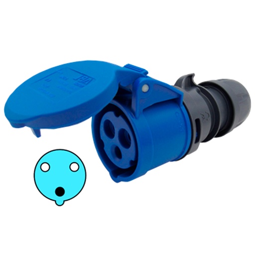 [K32S20] K32S20 — TOMA TIPO GLANDULA 32AMP 220-250V 2P+T, PROTECCION IP44