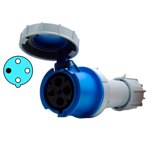 [K43S25] K43S25 — TOMA TIPO GLANDULA 63AMP 220-250V 3P+T, IP67