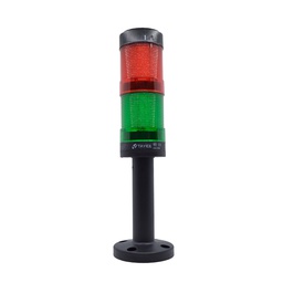 [501-L01RG024] 501-L01RG024 — TORRETA 50mm 24VCA/CD LED FIJO ROJO, VERDE, CON BASE Y POSTE 11CMS, NO BUZZER JD50204