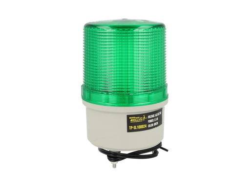 TP-SLR100G24 — TORRETA ROTATIVA TIPO LED VERDE 24VCA/CDIP65, CON SOPORTE A PARED