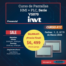 [CURSO-PAREJA] CURSO Pantallas HMI + PLC básico — 1, 2, 8 y 9 de Marzo 2025                 *Precio por pareja*