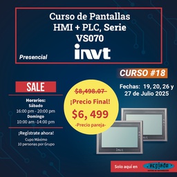 [CURSO-PAREJA] CURSO Pantallas HMI + PLC básico — 19, 20, 26 y 27 de Julio 2025                 *Precio por pareja*