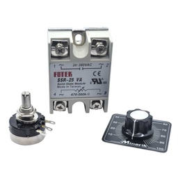 [SSR-25VA] SSR-25AV — RELEVADOR ESTADO IDO, ENTRADA VARIABLE, 25A, 24-380VCA CON POTENCIOMETRO, (500K/220VCA) , PERILLA Y DIAL