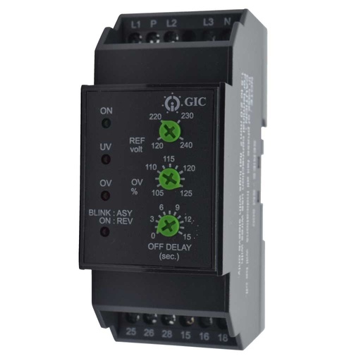 [MG73BQ] MG73BQ — VIGILANTE DE VOLTAJE, ALTO, BAJO, CAIDA, ASIMETRIA, IVERSION DE FASE, 120-240VCA, MONOFASICO O TRIFASICO ASICO