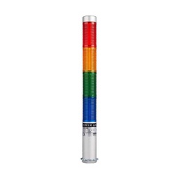 [PLDSF-402-RYGB] PLDSF-402-RYGB — TORRETA IND CON LED 25mm FLASH 24VCA/CD ROJO/AMARILLO/VERDE/AZUL POSTE 65mm