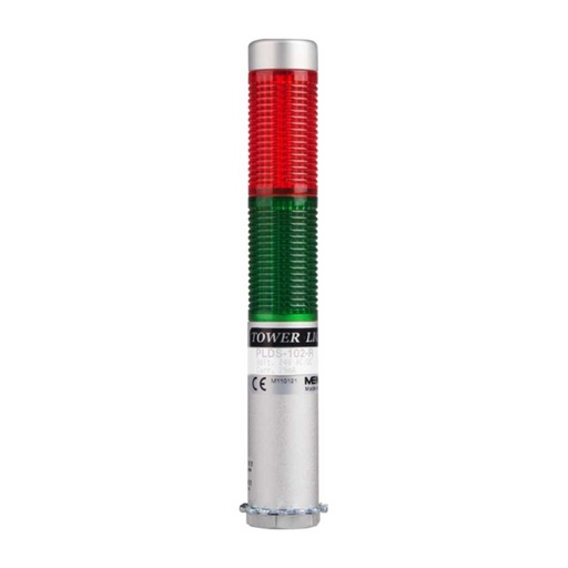 [PLDS-202-RG] PLDS-202-RG — TORRETA IND CON LED 25mm 24VCA/CD ROJO/VERDE POSTE 51mm