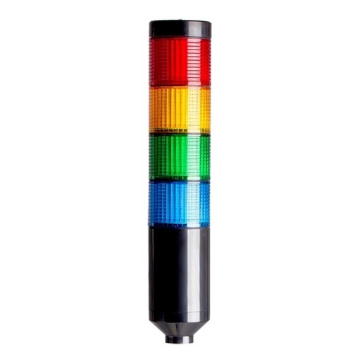 [PTE-AF-4FF-RYGBB] PTE-AF-4FF-RYGBB — TORRETA INDUSTRIAL 90-240VCA 56mm 4 COLORES ROJO, AMARILLO, VERDE Y AZUL, CUERPO NEGRO