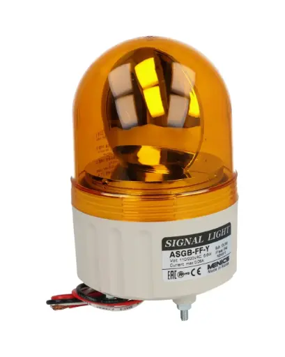 [ASGB-FF-Y] ASGB-FF-Y — FAROLA AMARILLA.110/220VCA 86mm, ROTATIVA CON ALARMA