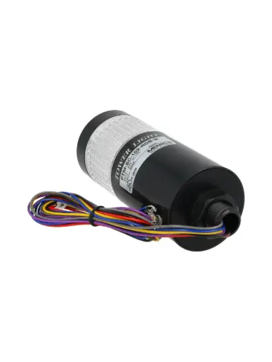 [PTM-SC102-RGB-B] PTM-SC102-RGB-B — TORRETA INDUSTRIAL ESTANDAR, ROJO VERDE, AAZUL, ALAMBRES MONTAJE DIRECTO/PLOMO, 24VCA/CD CUERPO NEGRO