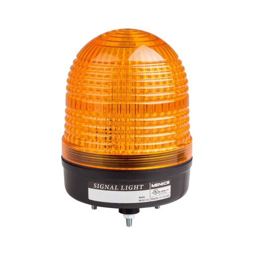 [MS86T-R00-Y] MS86T-R00-Y — FAROLA AMARILLA LED DE ALTA INTENSIDAD, CONSTANTE, INTERMITENTE Y ROTACION 12-24VCA/CD 86mm