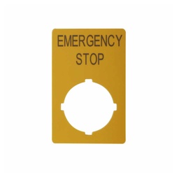 [M22-XZK-GB99] M22-XZK-GB99 — PLACA DE LEYENDA, BOTON PULSADOR MODULARM 22mm, PARO DE EMERGENCIA