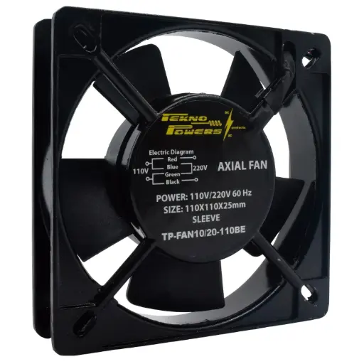 [TP-FAN10/20-110BE] TP-FAN10/20-110BE — VENTILADOR CON BALERO 110/220VCA 110X110X25mm, CFM49-58