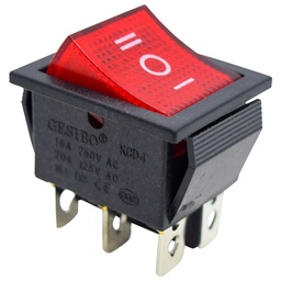 [TP-321-2T-R] TP-321-2T-R — INTERRUPTOR 2P2T ROJO ON-OFF-ON, 6 TERMINALES