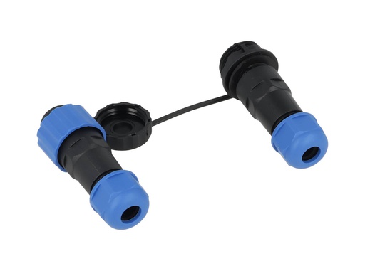 [TP-SP16-S2P] TP-SP16-S2P — CONECTORES EXTENSION/RECTO (PAR) 2 PINIMPERMEABLES IP68, 5A/250VCA DIAMETRO DE BARRENO 16mm, PIN COBRE CHAPEADO EN DORADO/PLATEADO