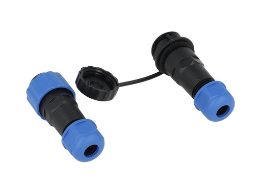 [TP-SP16-S9P] TP-SP16-S9P — CONECTORES EXTENSION/RECTO (PAR) 9 PINIMPERMABLES IP68, 5A/250VCA, DIAMETRO DE BARRENO 16mm PIN COBRE CHAPEADO EN DORADO/PLATEADO