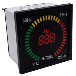 [N72HZ] N72HZ — FRECUENCIÓMETRO ANÁLOGO/DIGITAL, 3-120HZ, ALIMENTACIÓN - PRECISIÓN 2%, 73 X73 X 52mm, PERFORACIÓN 67 X67mm