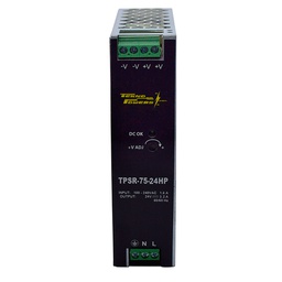 [TPSR-75-24HP] TPSR-75-24HP — FUENTE DE VOLTAJE P/RIEL 24VCD3.2A,76.8W, 85-264VCA,120-370VCD,55X125X100MMUSO RUDO