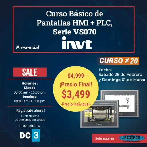 [CURSO-UNITARIO] CURSO Pantallas HMI + PLC básico — sábado 28 de febrero y domingo 01 de marzo 2026             *Precio individual*