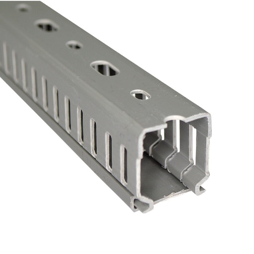 [E84-1MT-PK5] E84-1MT-PK5 — Canaleta Ranurada Pvc Rigido 40x40mm 10pz De 1 Metro E84